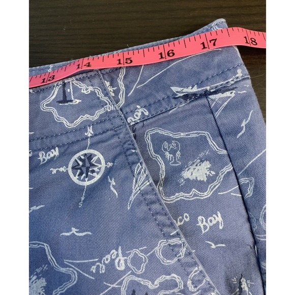 L.L. Bean Favorite Fit Shorts Womens 12 Blue Nautical Maine New England‎ Chino - Picture 10 of 12